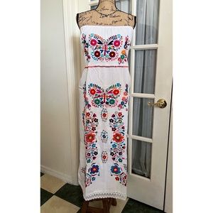 Mexican Boho Embroidered “Summer” Midi Dress